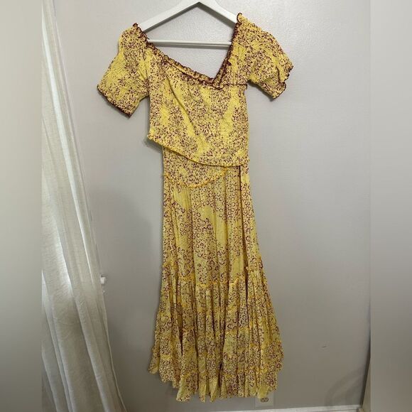 POUPETTE ST BARTH Soledad Maxi Dress in Yellow Biot - Picture 4 of 5